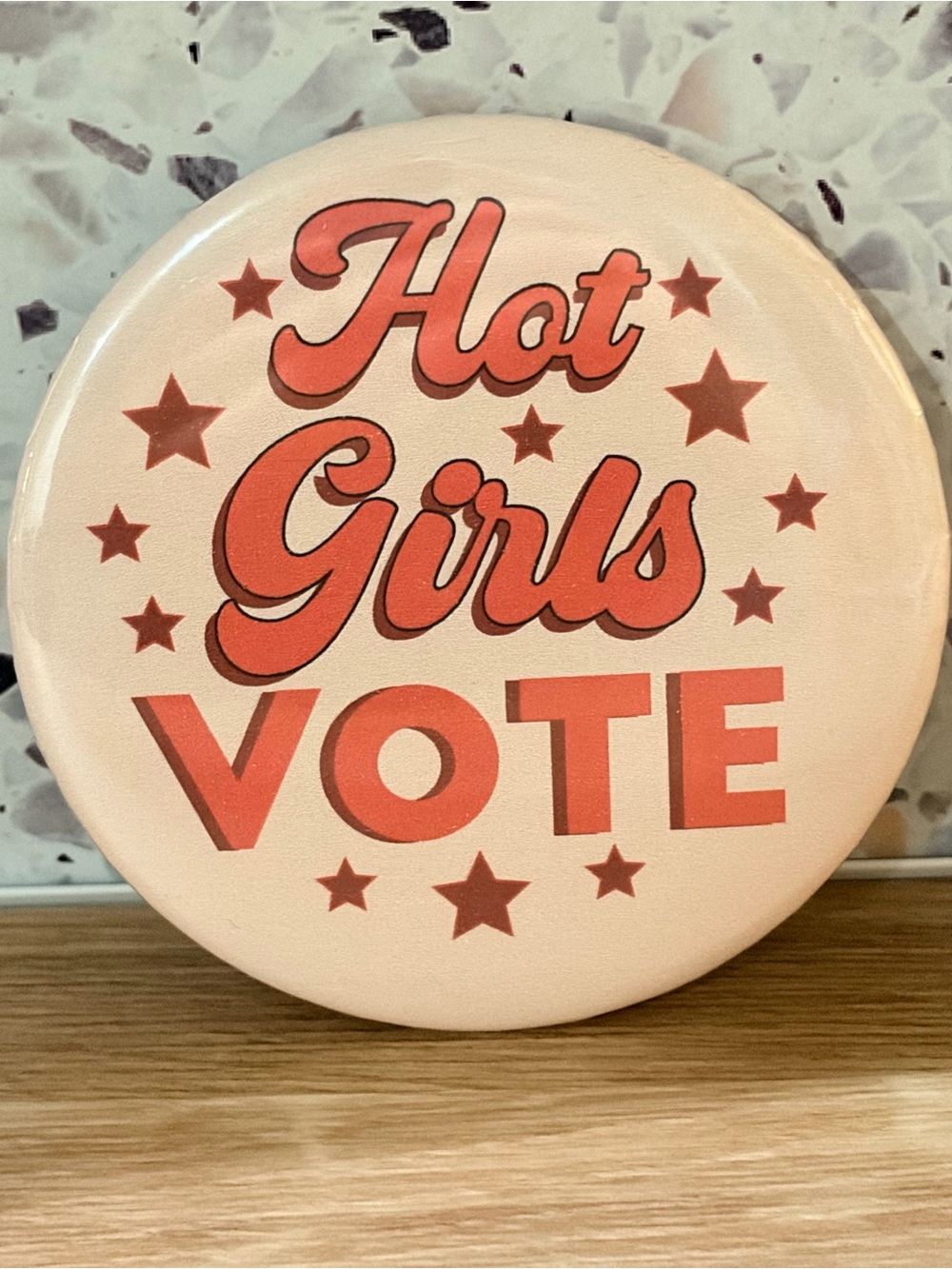 "Hot Girls Vote" Pink Political Button